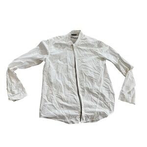Seneca Zip Front Shirt Medium White Minimalist Made in USA Techwear